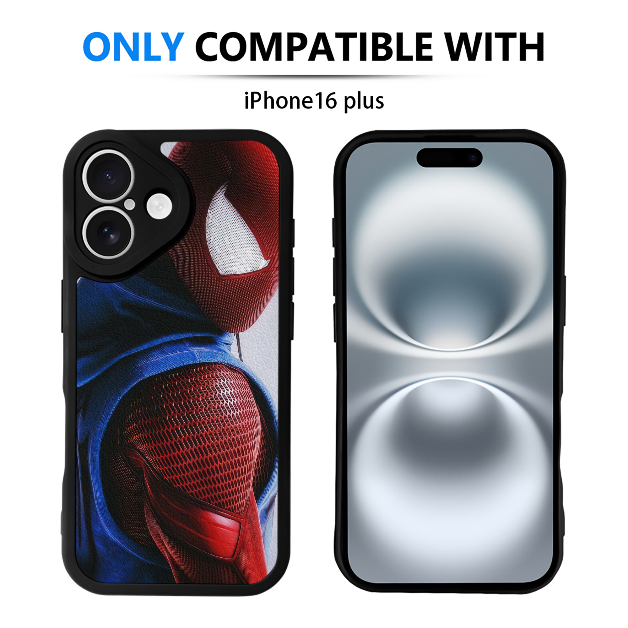 （画像用） Spider Man スパイダーマン 【iPhone 16シリーズ対応】シリコンスマホケース（レザー調） 材質：シリコン